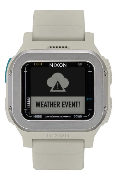 Nixon Regulus Expedition Silicone Strap Digital Chronograph Watch, 47.5mm In Gray