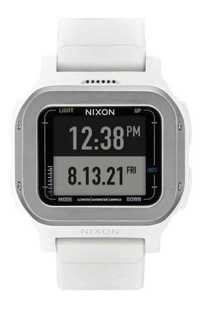 Nixon Regulus Expedition Silicone Strap Digital Chronograph Watch, 47.5mm In Gray
