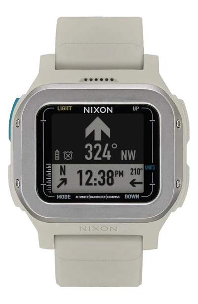 Nixon Regulus Expedition Silicone Strap Digital Chronograph Watch, 47.5mm In Gray