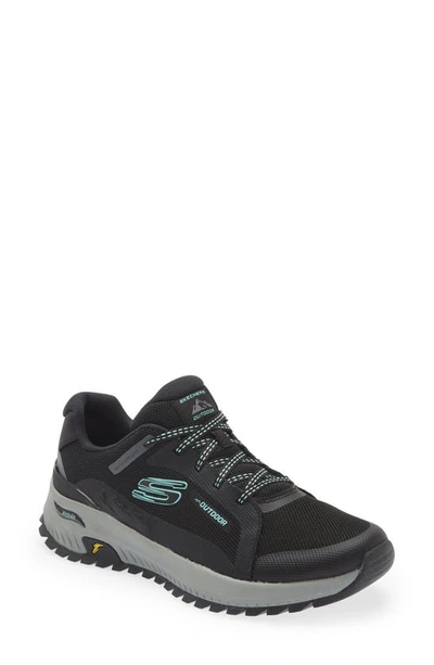 Skechers Arch Fit Discover Water Repellent Running Shoe In Black/ Aqua |  ModeSens