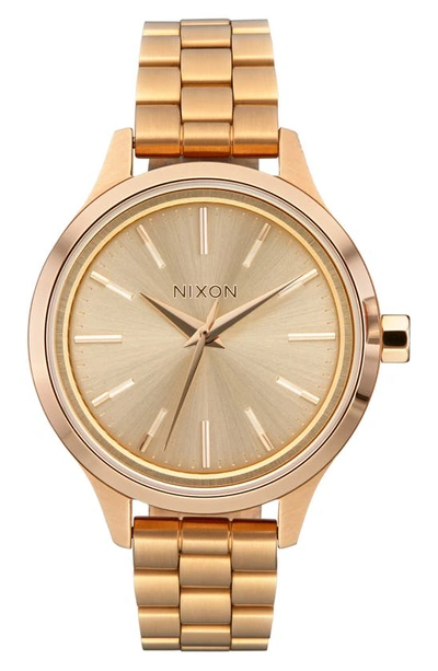 Shop Nixon Optimist Bracelet Watch, 33.5mm In All Light Gold