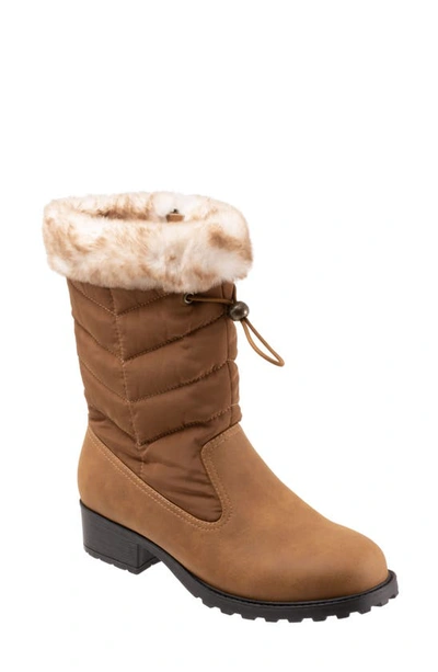 Shop Trotters Bryce Faux Fur Trim Winter Boot In Luggage