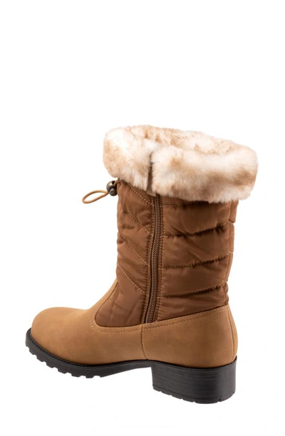 Shop Trotters Bryce Faux Fur Trim Winter Boot In Luggage