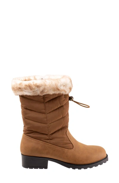 Trotters Bryce Faux Fur Trim Winter Boot In Luggage