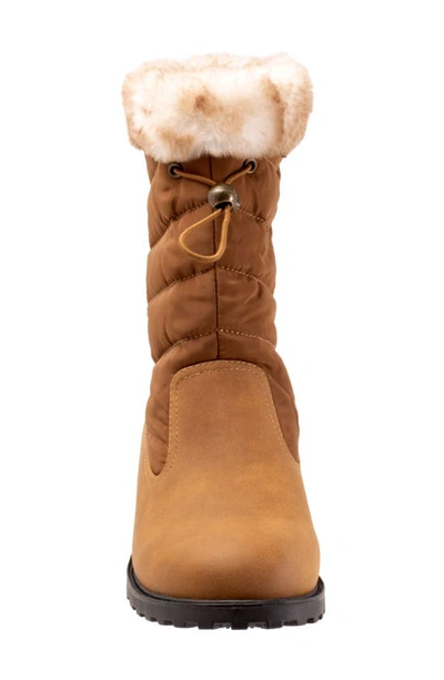Trotters Bryce Faux Fur Trim Winter Boot In Luggage