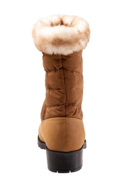 Trotters Bryce Faux Fur Trim Winter Boot In Luggage