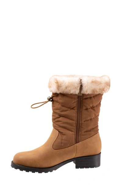 Trotters Bryce Faux Fur Trim Winter Boot In Luggage