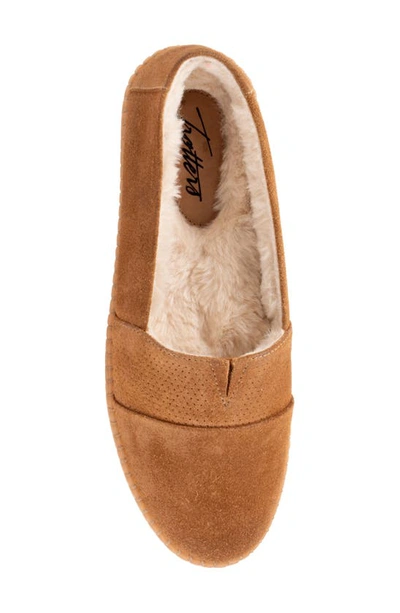 Shop Trotters Ruby Faux Shearling Lined Loafer In Chestnut Suede