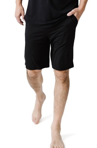 Shop Cozy Earth Stretch Lounge Shorts In Black