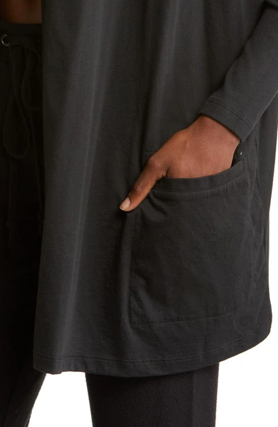Shop Lunya Organic Pima Cotton Cardigan In Immersed Black
