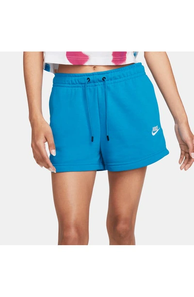 Shop Nike Essential Shorts In Laser Blue/ White