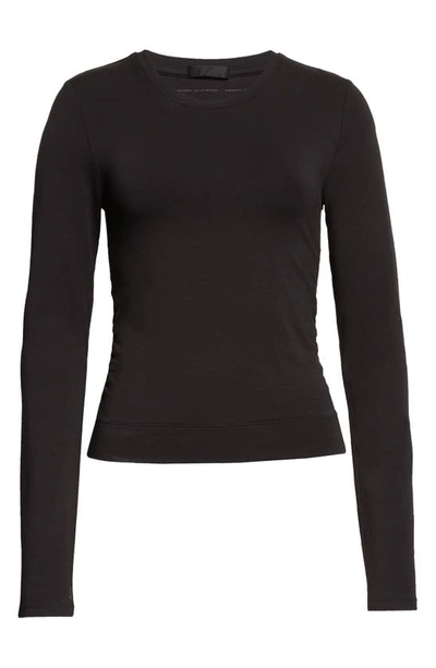 Shop Atm Anthony Thomas Melillo Ruched Long Sleeve Top In Black