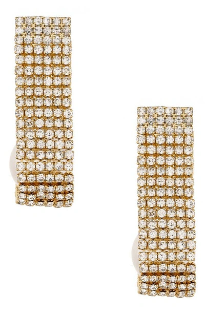 Shop Ettika Pave Crystal & Imitation Pearl Front/back Earrings In Gold