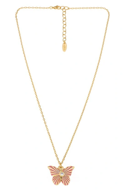 Shop Ettika 'be The Change' Butterfly Charm Necklace In Gold