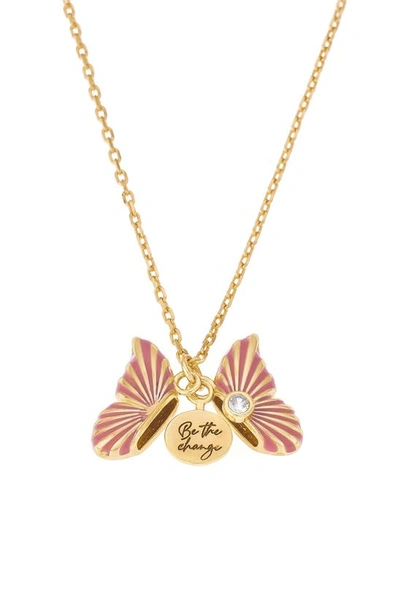 Shop Ettika 'be The Change' Butterfly Charm Necklace In Gold