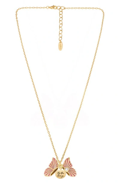 Shop Ettika 'be The Change' Butterfly Charm Necklace In Gold