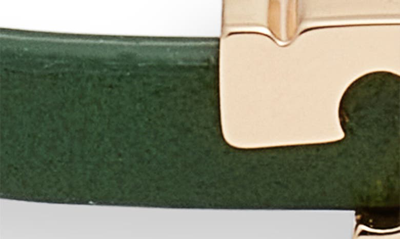 Shop Tory Burch Serif-t Croc-embossed Leather Single Wrap Bracelet In Emerald/ Gold