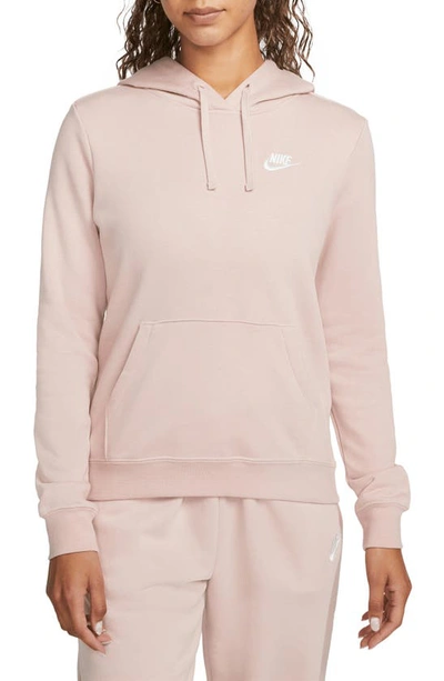 Shop Nike Sportswear Club Fleece Hoodie In Pink Oxford/ White