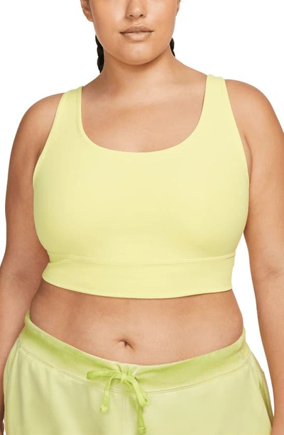 Nike Women's Yoga Luxe Infinalon Cropped Tank Top (plus Size) In Yellow