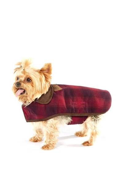 Shop Pendleton Reversible Ombré Plaid Dog Coat In Red Ombre Plaid