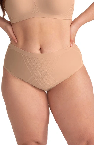 Shop Honeylove Silhouette Shaping Briefs In Sand