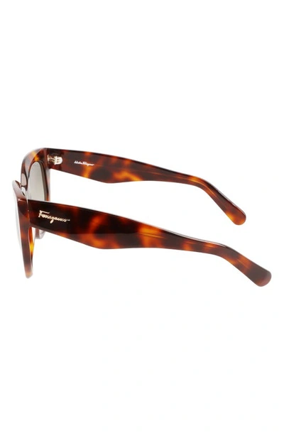 Shop Ferragamo 56mm Gradient Cat Eye Sunglasses In Tortoise