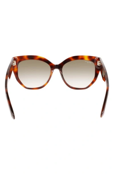 Shop Ferragamo 56mm Gradient Cat Eye Sunglasses In Tortoise