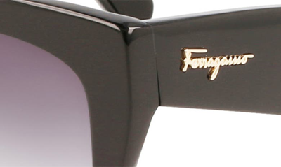 Shop Ferragamo 56mm Gradient Cat Eye Sunglasses In Black