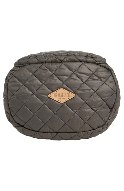 Mz Wallace Crosby Quilted Nylon Bucket Bag In Ash