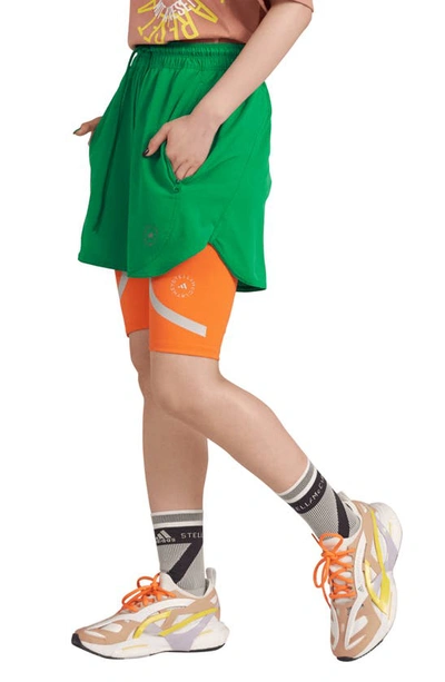 Adidas By Stella Mccartney Truepurpose Stretch Recycled Polyester Training Shorts In Green
