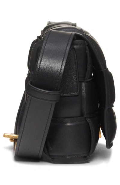 Shop Bottega Veneta Small Padded Cassette Intrecciato Leather Crossbody Bag In Black-gold