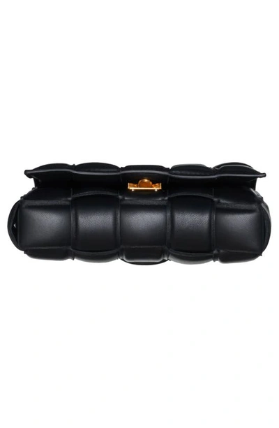 Shop Bottega Veneta Small Padded Cassette Intrecciato Leather Crossbody Bag In Black-gold