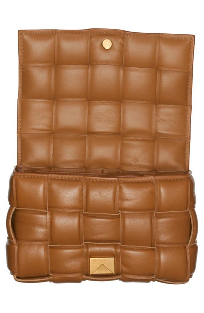 Shop Bottega Veneta Small Padded Cassette Intrecciato Leather Crossbody Bag In Camel 20-gold
