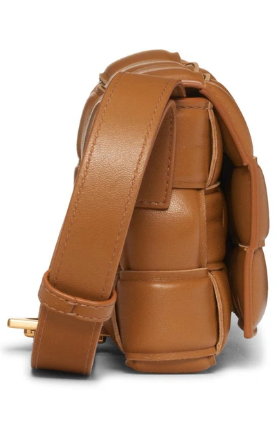 Bottega Veneta Mini Padded Cassette Intrecciato Leather Crossbody Bag In Camel 20-gold