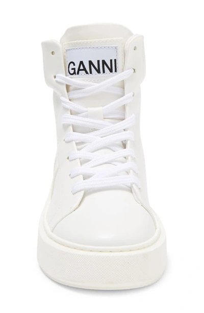 Shop Ganni High Top Sneaker In Egret