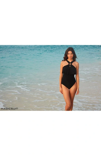 Shop Magicsuit Halter Neck One-piece Swimsuit In Black