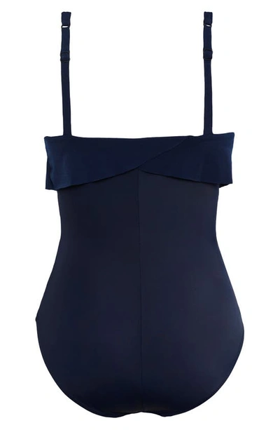 Shop Magicsuit Halter Neck One-piece Swimsuit In Navy Blue