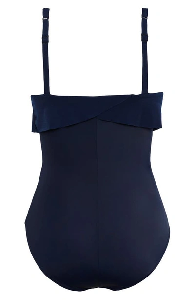 Magicsuit Liza Square-cut One-piece Swimsuit In Navy Blue