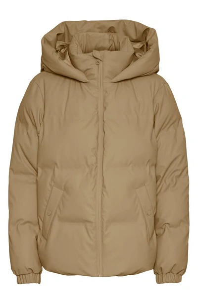 Vero Moda Noe Hooded Puffer Coat In Tigers Eye