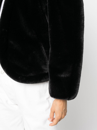 Shop Dries Van Noten Voya Jacket In Synthetic Fur In Black