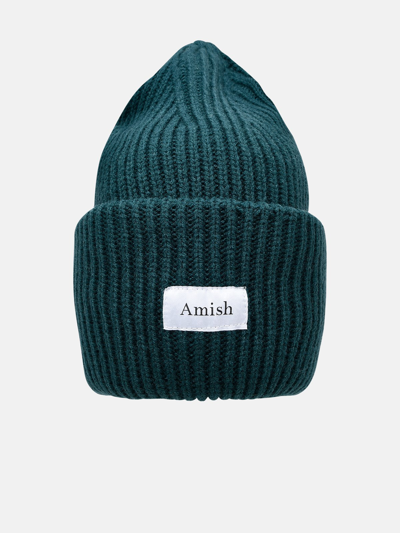 Shop Amish Teal Wool Blend Beanie In Green