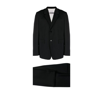 Shop Jil Sander Black Single-breasted Wool Suit