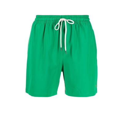 Shop Polo Ralph Lauren Traveller Classic Drawstring Swim Shorts In Green