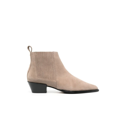 Shop Aeyde Neutral Bea 55 Suede Ankle Boots In Neutrals
