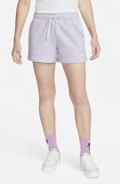 Shop Nike Club Fleece Shorts In Light Thistle/ Heather/ White