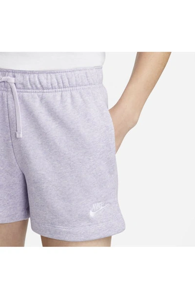 Shop Nike Club Fleece Shorts In Light Thistle/ Heather/ White