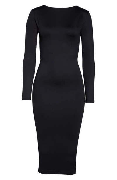 Shop Alix Nyc Eden Long Sleeve Cocktail Midi Dress In Black