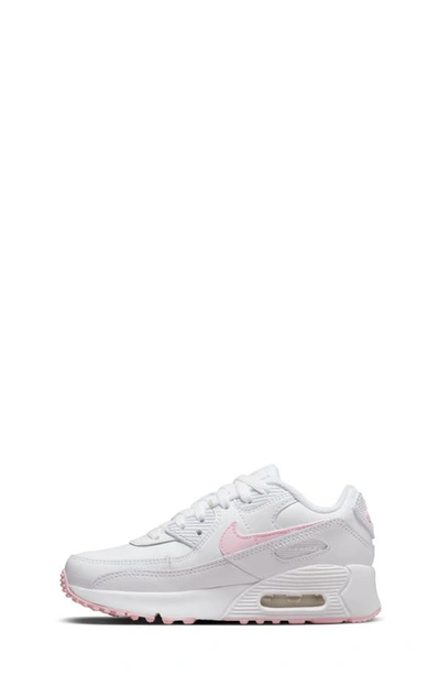 Shop Nike Kids' Air Max 90 Sneaker In White/ Pink/ White/ White