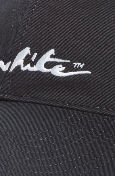 Shop Off-white Script Logo Baseball Cap In Black/ White