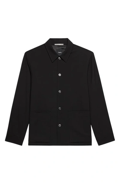 Shop Theory Selk Wool Blend Chore Jacket In Black - 001